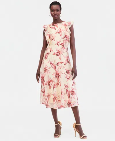 Inc International Concepts Women's Ruffle Sleeveless Midi Dress, Macy's Exclusive In Multi