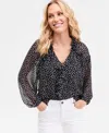 Inc International Concepts Women's Ruffle-trim V-neck Blouse, Macy's Exclusive