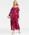 Inc International Concepts Women's Ruffled Cold-shoulder Dress, Macy's Exclusive In Multi