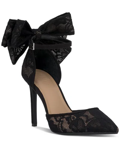 Inc International Concepts Women's Sanira Bow Pumps, Created For Macy's In Black Lace