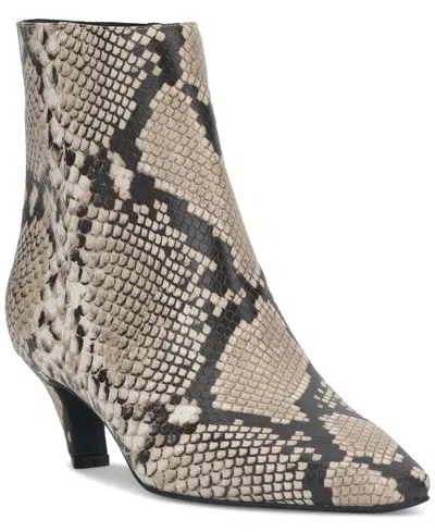 Inc International Concepts Women's Sareya Mid-heel Booties, Created For Macy's In Snake Smooth