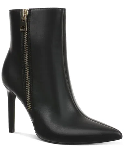 Inc International Concepts Women's Sarishaa Zip Booties, Created For Macy's In Black Smooth