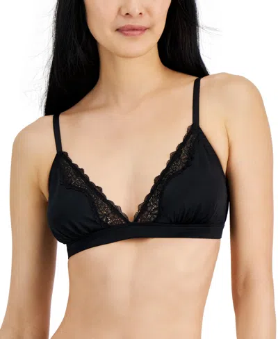 Inc International Concepts Women's Satin Micro Bralette, Created For Macy's In Deep Black