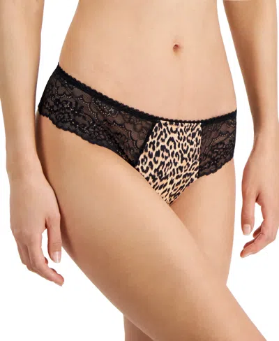 Inc International Concepts Women's Satin Micro Cheetah-print Thong Underwear, Created For Macy's