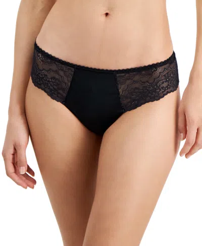 Inc International Concepts Women's Satin Micro Thong Underwear, Created For Macy's In Deep Black