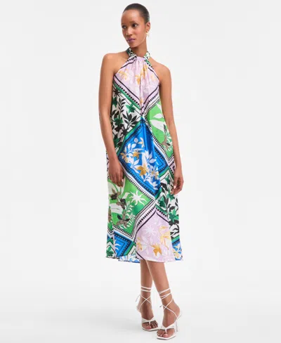 Inc International Concepts Women's Scarf-print Halter Midi Dress, Exclusively At Macy's