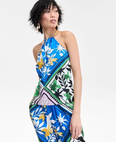 Inc International Concepts Women's Scarf-print Halter Top, Exclusively At Macy's