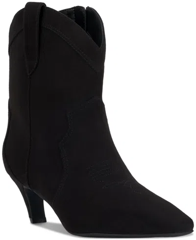 Inc International Concepts Women's Secia Western Booties, Created For Macy's In Black Micro