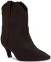 Inc International Concepts Women's Secia Western Booties, Created For Macy's In Chocolate Micro