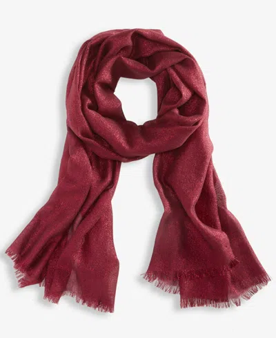 Inc International Concepts Women's Shimmer Wrap Scarf, Created For Macy's In Red