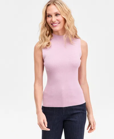 Inc International Concepts Women's Shine-knit Sleeveless Sweater, Macy's Exclusive In Pink