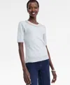 Inc International Concepts Women's Short-sleeve Embellished-neck Sweater, Macy's Exclusive In White