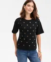 Inc International Concepts Women's Short-sleeve Grommet Top, Macy's Exclusive In Black