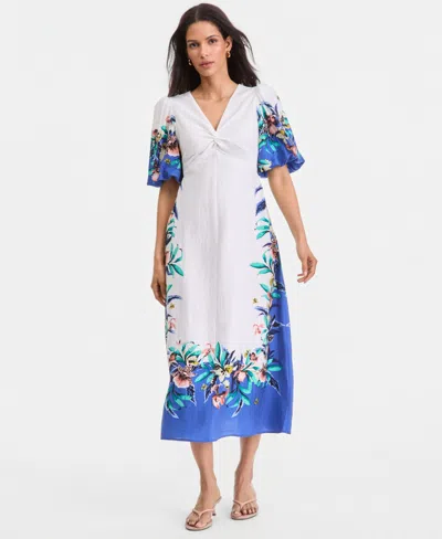 Inc International Concepts Women's Short Sleeve Printed Maxi Dress, Macy's Exclusive In Multi