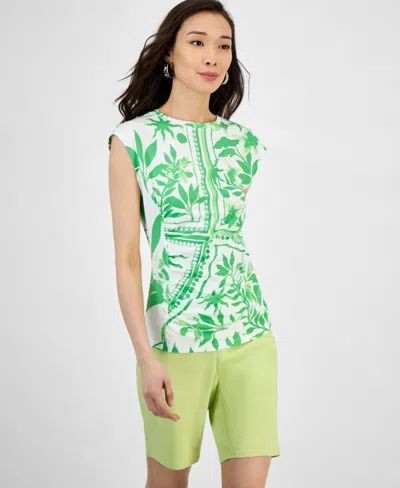 Inc International Concepts Women's Side-cinched Cotton Tank Top, Exclusively At Macy's