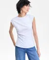 Inc International Concepts Women's Side-cinched Cotton Tank Top, Exclusively At Macy's In White