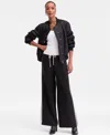 Inc International Concepts Women's Side-stripe Drawstring Wide-leg Pants, Macy's Exclusive In Black
