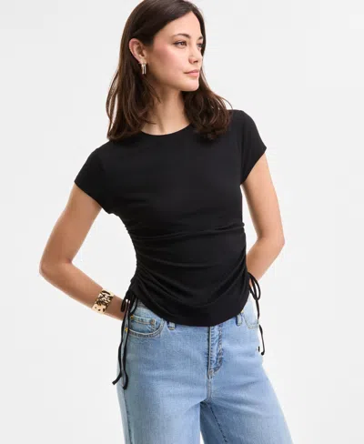 Inc International Concepts Women's Side-tie T-shirt, Exclusively At Macy's In Black