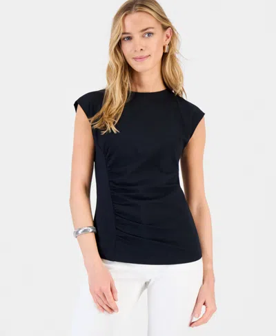 Inc International Concepts Women's Side-cinched Cotton Tank Top, Exclusively At Macy's In Black