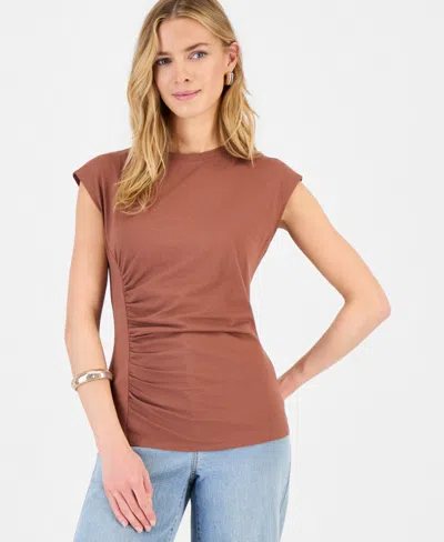 Inc International Concepts Women's Side-cinched Cotton Tank Top, Exclusively At Macy's In Brown