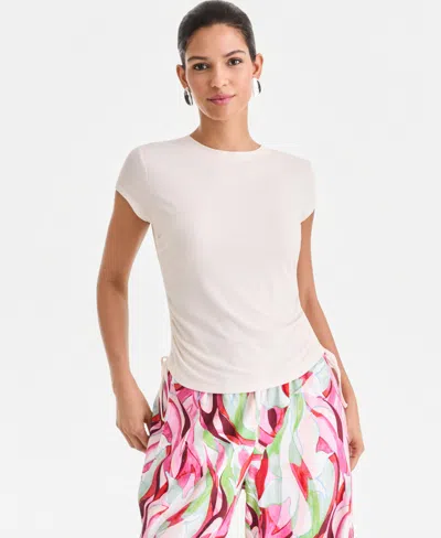 Inc International Concepts Women's Side-tie T-shirt, Exclusively At Macy's In White