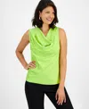 Inc International Concepts Women's Sleeveless Cowlneck Blouse, Created For Macy's In Sweet Midori