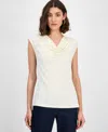 Inc International Concepts Women's Sleeveless Cowlneck Blouse, Exclusively At Macy's In Vintage Cr