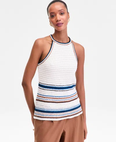 Inc International Concepts Women's Sleeveless Crochet Sweater, Macy's Exclusive In White