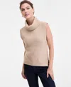 Inc International Concepts Women's Sleeveless Rib-knit Turtleneck Sweater, Macy's Exclusive In Brown
