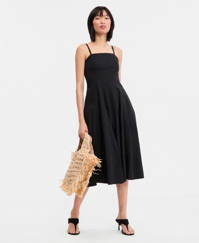 Inc International Concepts Women's Sleeveless Seamed Midi Dress, Macy's Exclusive In Black