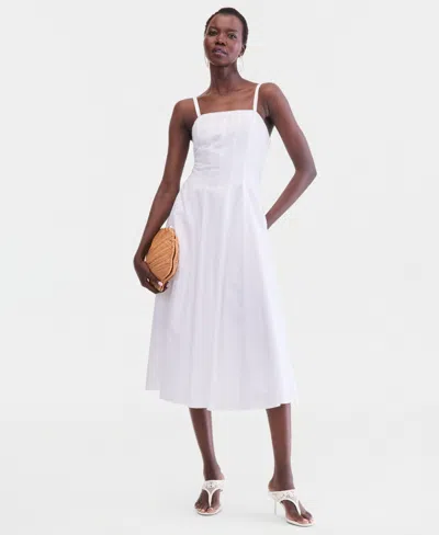 Inc International Concepts Women's Sleeveless Seamed Midi Dress, Macy's Exclusive In White