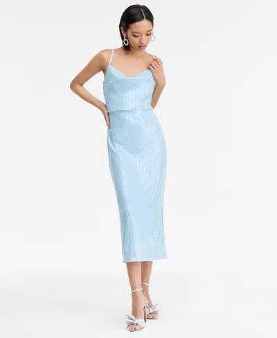 Inc International Concepts Women's Sleeveless Sequin Dress, Macy's Exclusive In Blue
