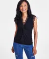 Inc International Concepts Women's Sleeveless Twisted Top, Created For Macy's In Deep Black