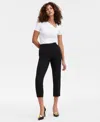 Inc International Concepts Women's Straight-leg Cropped Pants, Exclusively At Macy's In Deep Black