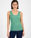 Inc International Concepts Women's Space-dyed Sweater Tank Top, Exclusively At Macy's In Green