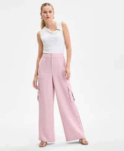 Inc International Concepts Women's Straight-leg Cargo Pants, Exclusively At Macy's In Pale Mauve