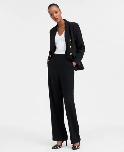 Inc International Concepts Women's Straight-leg Pull-on Pants, Exclusively At Macy's In Deep Black
