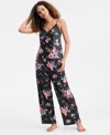 Inc International Concepts Women's Stretch Satin Lace-trim Top & Pajama Pants Set, Created For Macy's In Multi