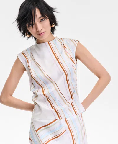 Inc International Concepts Women's Striped Cap-sleeve Top, Exclusively At Macy's