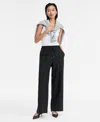 Inc International Concepts Women's Striped Drawstring Twill Pants, Macy's Exclusive In Gray