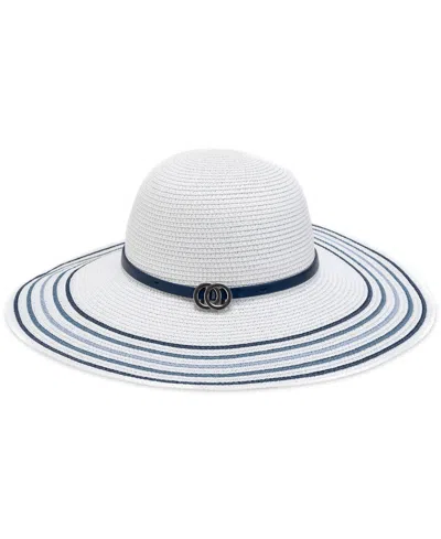 Inc International Concepts Women's Striped Floppy Hat, Created For Macy's In White