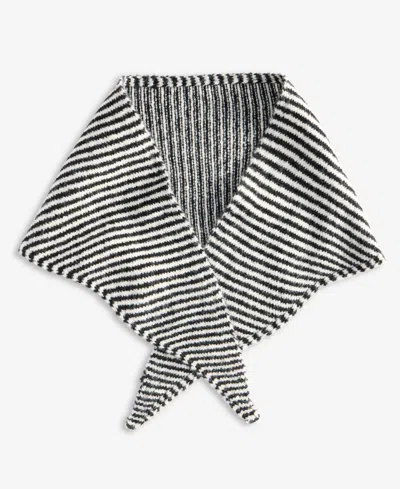 Inc International Concepts Women's Striped Triangle Scarf, Macy's Exclusive In Black White