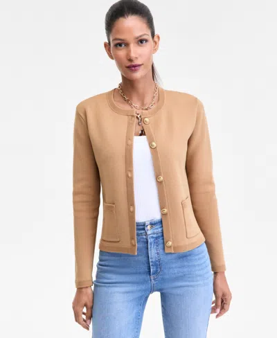 Inc International Concepts Women's Structured Cardigan Jacket, Macy's Exclusive In Brown