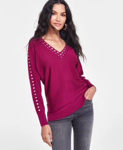 INC INTERNATIONAL CONCEPTS WOMEN'S STUDDED V-NECK TUNIC, CREATED FOR MACY'S 