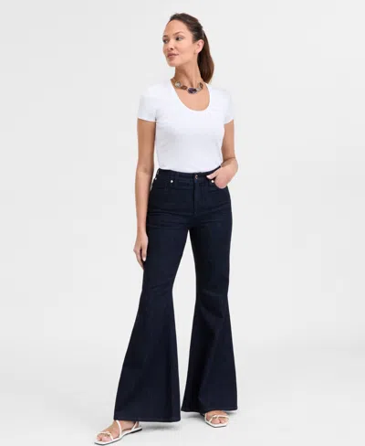 Inc International Concepts Women's Super Flared-leg Jeans, Exclusively At Macy's In Dk Indigo