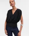 Inc International Concepts Women's Surplice V-neck Top, Exclusively At Macy's In Black