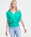 Inc International Concepts Women's Surplice V-neck Top, Exclusively At Macy's In Green