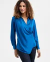 Inc International Concepts Women's Surplice Wrap Top, Macy's Exclusive In Blue