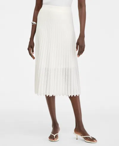 Inc International Concepts Women's Sweater-knit Pleated High-waisted Skirt, Macy's Exclusive In Magnolia Blossm