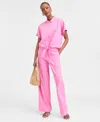 Inc International Concepts Women's Tie-front Blouse, Exclusively At Macy's In Natural Sa